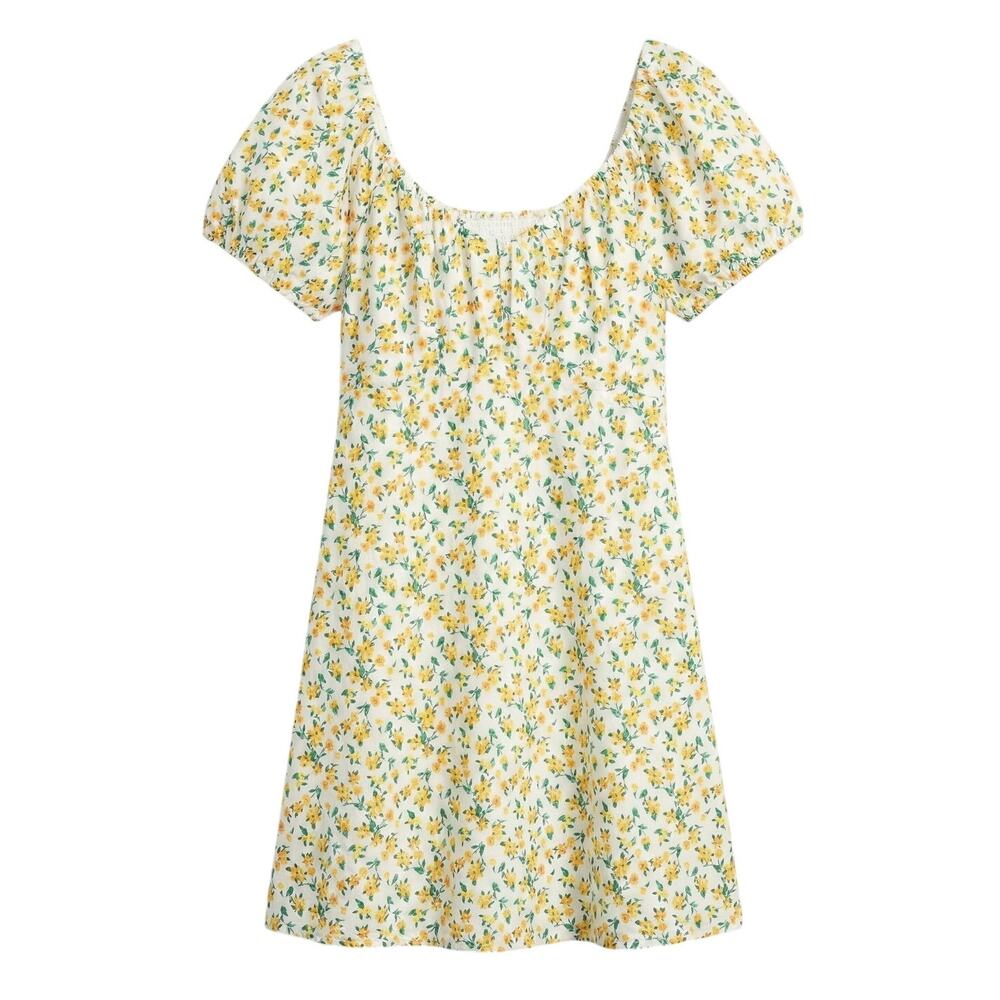 Old Navy Womens XL Boho Cottagecore Bloomcore Coquette Puff Sleeve Mini Dress